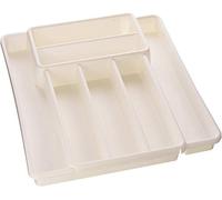 Rotho Domino PortaPosate con 7 Scomparti, Plastica (PP) senza BPA, Bianco, 39.7 x 34.1 x 5.1 cm