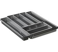 Rotho Domino PortaPosate con 7 Scomparti, Plastica (PP) senza BPA, Grigio (Antracite), 39.7 x 34.1 x 5.1 cm