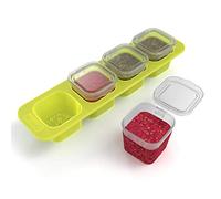 Rotho Domino Set di 4 Mini Barattoli per Congelatore 0.05 L con Coperchio, Plastica (PP) senza BPA, Verde/Trasparente, 4 x 0.05 L, 23.0 x 6.5 x 4.6 cm