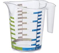 Rotho Domino Tazza di Misura con Scala Graduata, Plastica (PP) senza BPA, Trasparente, 1 L, 18.5 x 12.4 x 15.7 cm