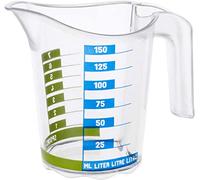 Rotho Domino Tazza di Misura Piccola con Scala Graduata, Plastica (PP) senza BPA, Trasparente, 0.15 L, 10.2 x 6.9 x 8.9 cm