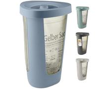 Rotho Fabu Supporto per sacco per rifiuti sacco giallo con coperchio, Plastica (PP riciclato), blu, (40.0 x 40.0 x 62.1 cm)