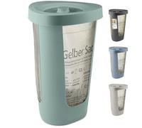 Rotho Fabu Supporto per sacco per rifiuti sacco giallo con coperchio, Plastica (PP riciclato), verde, (40.0 x 40.0 x 62.1 cm)