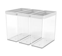 Rotho Fera - Set di barattoli da 2,1 l, 4 pezzi, in plastica (PP), senza BPA, trasparenti, (33,6 x 21,6 x 20,7 cm)