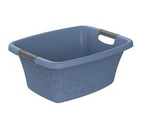 Rotho Flowers Cestino per il bucato 25l, Plastica (PP) senza BPA, blu, 25l (50.5 x 38.3 x 21.8 cm)