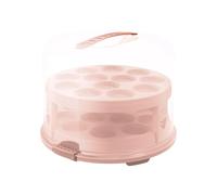 Rotho Fresh Cake Dome Alto con Vassoi, Plastica, Rosa/Trasparente, Non Applicabile