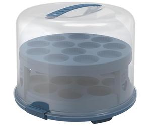 Rotho Fresh Campanello Alto con vassoi, plastica Alimentare (PP), Senza BPA, Blu/Trasparente, Polipropilene