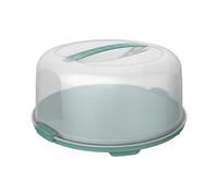 Rotho Fresh - Contenitore per torte con coperchio e maniglia, turchese | Campana per torta alta, in plastica (PP), coperchio trasparente, maniglia per il trasporto, per torte, turchese/trasparente