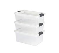 Rotho Jive Dome - Set di 3 contenitori da 38 l con coperchio, in plastica (PP), senza BPA, 3 x 38 l (58,3 x 40,5 x 35,6 cm)