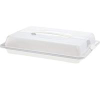 Rotho John Maggiordomo da Festa con Cappuccio e Maniglia, Plastica (PP) senza BPA, Bianco/Trasparente, 43.5 x 29.5 x 9.0 cm