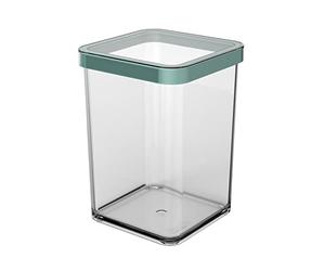 Rotho Loft Contenitore Alimentare da 1 L con Coperchio Ermetico Turchese | Corpo trasparente, coperchio con guarnizione, lavabile in lavastoviglie, 10,0 x 10,0 x 14,2 cm, per ingredienti secchi