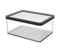 Rotho Loft - Contenitore rettangolare con coperchio e guarnizione, per alimenti, organizer da cucina, in plastica (SAN), senza BPA, trasparente/nero (2,25 l rettangolare)