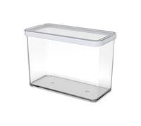 Rotho Loft Contenitore Rettangolare con Coperchio e Guarnizione, Plastica (SAN) senza BPA, Trasparente/Bianco, 2.1 L, 20.0 x 10.0 x 14.2 cm