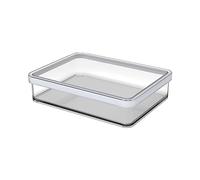 Rotho Loft Contenitore Rettangolare con Coperchio e Guarnizione, Plastica (SAN) senza BPA, Trasparente/Bianco, 1 L, 20.0 x 15.0 x 4.8 cm