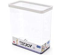Rotho Loft Contenitore Rettangolare con Coperchio e Guarnizione, Plastica (SAN) senza BPA, Trasparente/Bianco, 3.2 L, 20.0 x 10.0 x 21.4 cm