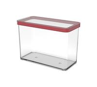 Rotho Loft Contenitore Rettangolare con Coperchio e Guarnizione, Plastica (SAN) senza BPA, Trasparente/Rosso, 2.1 L, 20.0 x 10.0 x 14.2 cm