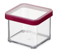 Rotho Loft Scatola Quadrata da 0.5 L con Coperchio e Guarnizione, Plastica (SAN) senza BPA, Trasparente/Rosso, 10.0 x 10.0 x 7.2 cm