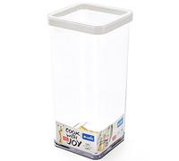 Rotho Loft Scatola Quadrata da 1.5 L con Coperchio e Guarnizione, Plastica (SAN) senza BPA, Trasparente/Bianco, 10.0 x 10.0 x 21.4 cm