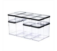 Rotho LOFT Set contenitori 12 pezzi LOFT, plastica (PP) senza BPA, trasparente/nero, 1x 2,1 l, 3x 1,5l, 3x 1,0 l, 5x 0,5 l