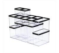 Rotho LOFT Set contenitori 19 pezzi LOFT, plastica (PP) senza BPA, trasparente/nero, 1x 3,2l, 2x 2,1 l, 4x 1,5l, 4x 1,0 l, 8x 0,5 l