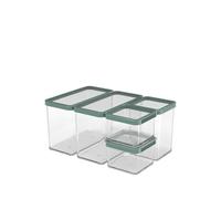 Rotho Loft - Set di 5 contenitori in plastica (PP), senza BPA, trasparenti, (32,3 x 22,3 x 16,6 cm)
