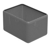 Rotho Madei Cestino di Stoccaggio, Plastica (PP Riciclato) senza BPA, Grigio (Antracite), 13 L, 32.6 x 23.8 x 18.8 cm