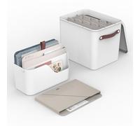 Rotho MyPaper MY PAPER Plus - Set organizer per documenti, in plastica (PP), senza BPA, bianco/blu, (40 x 29,2 x 46,5 cm)