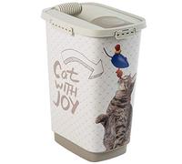 Rotho MyPet Cody Contenitore per Alimenti per Animali Domestici con Coperchio e Dispositivo di Versamento, Plastica (PP) senza BPA, Grigio (Antracite)/Bianco, 25 L, 33.0 x 25.0 x 46.3 cm