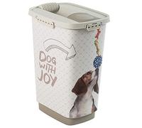 Rotho MyPet Cody Contenitore per Alimenti per Animali Domestici con Coperchio e Dispositivo di Versamento, Plastica (PP) senza BPA, Grigio (Antracite)/Bianco, 25 L, 33.0 x 25.0 x 46.3 cm