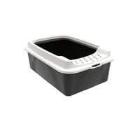 Rotho MyPet Eco Bonnie - Lettiera per gatti con ingresso superiore, in plastica riciclata, colore: Nero/Bianco, M (57,2 x 39,3 x 20,9 cm)