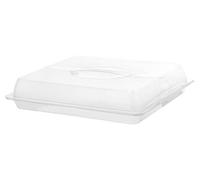Rotho PartyButler John Scatola per Torte Trasparente con Manico Bianca | Contenitore per dolci XL, manico integrato, per trasportare torte da teglia, trasparente/bianco, grande e facile da pulire