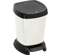 Rotho Paso Cestino 6l per il bagno, Plastica (PP) senza BPA, argentometallico, 6l (23.4 x 21.9 x 29.2 cm)