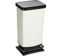 Rotho Paso Pattumiera 40l con Pedale e Coperchio, Plastica PP senza BPA, Bianco, 35.3 x 29.5 x 67.6 cm
