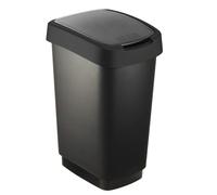 Rotho Pattumiera Salsa 25l con coperchio, nero, 25l (33,3 x 25,2 x 47,6 cm)