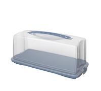 Rotho Porta torte in polipropilene ,vassoio colore BLU coperchio trasparente cm