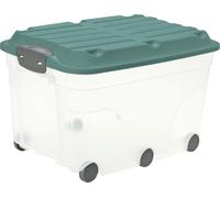 Rotho Scatola portaoggetti 6 59,5 x 40 x 37 cm con coperchio + ruote da 57 l