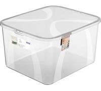 Rotho Scatola portaoggetti Lona con coperchio, 41,3 x 34,8 cm, 25 l, trasparente