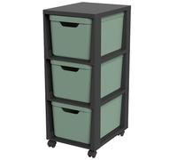 Rotho Torre cassettiera con ruote 3x 16L Verde