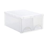 Rotho Scatola frontale grande per cassetti con 2 cassetti, in plastica (PP), senza BPA, trasparente, twin (44,0 x 34,0 x 20,0 cm)