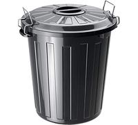 RothoPro Basic Portarifiuti con Coperchio, Plastica (PP) senza BPA, Nero, 25 L, 37.0 x 36.0 x 41.5 cm