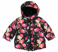 ROTHSCHILD & CO Giacca Ruffle Nera Con Fiori Per Bambine, 6-9 Mesi