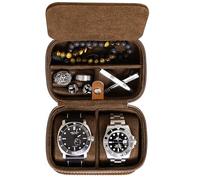 ROTHWELL 2 custodia da viaggio guarda dell'organizzatore di immagazzinaggio per 2 orologi | duro protezione portatile w/zipper misura tutti da polso e smart orologi fino a 50mm