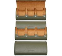 ROTHWELL Custodia da viaggio per 3 orologi, resistente protezione portatile, adatta a tutti gli orologi da polso e orologi intelligenti fino a 50 mm (verde/marrone scuro)