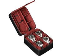 ROTHWELL Custodia da viaggio per 5 orologi, custodia organizer per 5 orologi, protezione portatile resistente con cerniera, adatta a tutti gli orologi da polso e orologi intelligenti fino a 50 mm