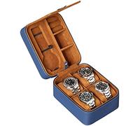 ROTHWELL Custodia da viaggio per 5 orologi da viaggio per 5 orologi, resistente protezione portatile con cerniera, adatta a tutti gli orologi da polso e orologi intelligenti fino