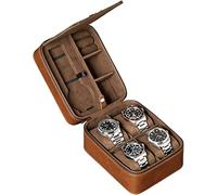 ROTHWELL Custodia da viaggio per 5 orologi da viaggio per 5 orologi, resistente protezione portatile con cerniera, adatta a tutti gli orologi da polso e orologi intelligenti fino a 50 mm
