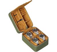 ROTHWELL Custodia da viaggio per 5 orologi da viaggio per 5 orologi, resistente protezione portatile con cerniera, adatta a tutti gli orologi da polso e orologi intelligenti fino