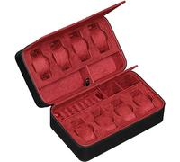 ROTHWELL Custodia da viaggio per 8 orologi, organizer per orologi, occhiali da sole, anelli e gemelli | Protezione portatile resistente con cerniera, adatta alla maggior parte degli orologi da polso e
