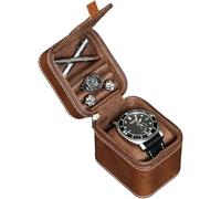 ROTHWELL Custodia da viaggio per orologio singolo con coperchio accessorio, marrone chiaro