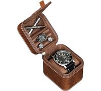 ROTHWELL Custodia da viaggio per orologio singolo con coperchio accessorio, marrone chiaro